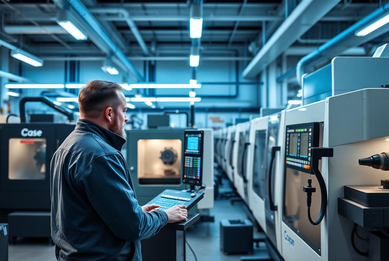 Engineer operating CNC machines in a Modulabs partner workshop