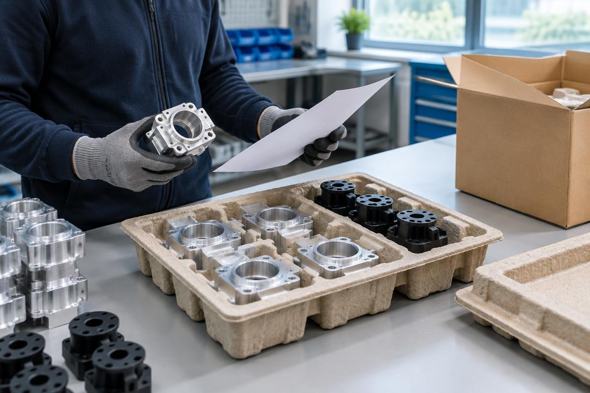 Components packed for dispatch